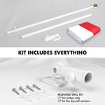 Load image into Gallery viewer, G128 Combo Pack: 6 Ft Tangle Free Spinning Flagpole (White) &amp; Indonesia Flag 3x5 Ft Printed 150D Polyester, Brass Grommets (Flag Included) Aluminum Flag Pole