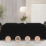 Load image into Gallery viewer, 2 Pack Black Tablecloth 90x132 in Table Cover for 6 Ft Rectangle Table Polyester
