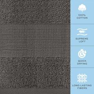 2 Pack Charcoal Resort Collection Soft Bath Sheet Towels 35x70 in Oversize Large