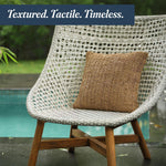Load image into Gallery viewer, Raffia Hand Knitted Pillow Cover 18x18 inch Boho Decorative Cushion Cover for Couch Sofa or Bed Rustic Natural Throw Pillow Case 1pc