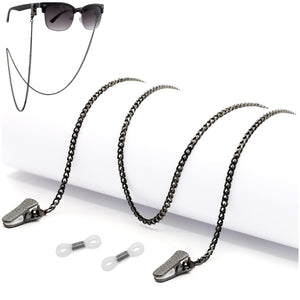 Eyeglass Chains for Women Men Glasses Black Holder NonSlip Silicon Tips 29 inch