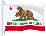 Load image into Gallery viewer, G128 Combo Pack: USA American Flag 3x5 Ft 150D Printed Stars &amp; New California Republic State Flag 3x5 Ft 150D Printed