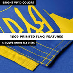 Load image into Gallery viewer, G128 Flag Pole 6FT Black Tangle Free &amp; Ukraine Ukrainian Coat of Arms Flag 3x5 Ft Combo Printed 150D Polyester