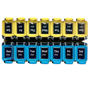 Weekly Pill Organizer 2 Times A Day   Airtight Pill Box 7 Day   Am Pm Vitamin