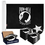 Load image into Gallery viewer, POW MIA Flag 2x3FT 10Pack Doublesided Embroidered Polyester By G128