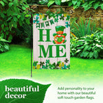 Load image into Gallery viewer, G128 Combo Pack: Garden Flag Stand Black 36 in x 16 in &amp; Garden Flag Home St. Patrick's Day Decoration Gnome with Green Heart 12x18 DoubleSided Blockout Fabric