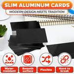 Load image into Gallery viewer, 100 Pcs Metal Business Cards for Laser Engraving – Metal Business Card Blanks in Black Colour 0.008  Thick Compact 3.39  x 2.13  – Wide Use for VIP Membership Industrial Use Personalized Gifts