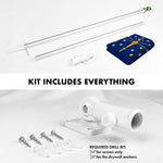 Load image into Gallery viewer, G128 Combo Pack: 5 Ft Tangle Free Spinning Flagpole (Silver) &amp; Indiana Flag 2.5x4 Ft Embroidered 220GSM Spun Polyester, Brass Grommets (Flag Included) Aluminum Flag Pole