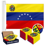 Load image into Gallery viewer, G128 10 Pack: Venezuela 7 Stars Venezuelan Flag  3x5 Ft  Double ToughWeave Series Double Sided Embroidered 210D Polyester  Country Flag, Embroidered Design, Brass Grommets, Heavy Duty, 2ply