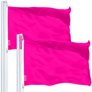 Solid Magenta Color Flag 3x5 Ft 2 Pack Printed 150D Polyester Brass Grommets