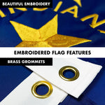 Load image into Gallery viewer, G128  6 Feet Tangle Free Spinning Flagpole (White) Indiana Flag Brass Grommets Embroidered 3x5 ft (Flag Included) Aluminum Flag Pole