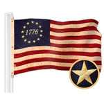 Load image into Gallery viewer, G128 Combo Pack: American USA TeaStained Flag 6x10 Ft &amp; 1776 TeaStained Flag 6x10 Ft  Both ToughWeave Pro Series Embroidered 420D Polyester, Embroidered Design, Indoor/Outdoor, Brass Grommets