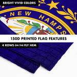 Load image into Gallery viewer, G128 Combo Pack: 6 Ft Tangle Free Spinning Flagpole (Black) &amp; New Hampshire Flag 3x5 Ft Printed 150D Polyester, Brass Grommets (Flag Included) Aluminum Flag Pole