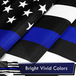 Load image into Gallery viewer, Thin Blue Line Flag 3x5 Ft 2Pack Printed Polyester By G128
