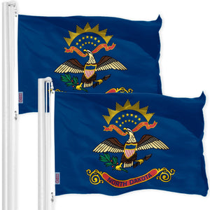 North Dakota ND State Flag 3x5 Ft 2Pack 150D Printed Polyester By G128