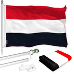 Load image into Gallery viewer, Flag Pole 6FT Silver Tangle Free &amp; Yemen Yemeni Flag 3x5 Ft Combo Printed 150D Polyester By G128