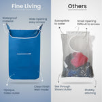 Load image into Gallery viewer, X Large Blue Hanging Laundry Hamper with Over Door Hooks 20x 3.75x 31 inch Adhesive Durable Space Saving Laundry Bag with Zipper and Wide Open Top Hanging Dorm Laundry Hamper Blue XL