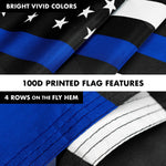 Load image into Gallery viewer, G128  6 Feet Tangle Free Spinning Flagpole (White) Thin Blue Brass Grommets Printed 3x5 ft (Flag Included) Aluminum Flag Pole