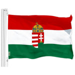 Load image into Gallery viewer, G128 Hungary Coat of Arms Flag  3x5 Ft  LiteWeave Pro Series Printed 300D Polyester  Country Flag, Indoor/Outdoor, Vibrant Colors, Brass Grommets