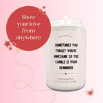 Load image into Gallery viewer, 14oz Scented Candle Jar Pink Grapefruit Soy Candle with You are Awesome Message
