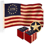 Load image into Gallery viewer, G128 10 Pack: Betsy Ross 1776 TeaStained Flag  2.5x4 Ft  ToughWeave Pro Series Embroidered 420D Polyester  Historical Flag, Embroidered Design, Indoor/Outdoor, Brass Grommets, High Quality