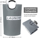 Load image into Gallery viewer, 82L Large Laundry Basket Collapsible Grey Silver Fabric Hamper Foldable Laundry Bag With Handles Waterproof Washing Clothes Bin Bag Dirty Cloth Storage