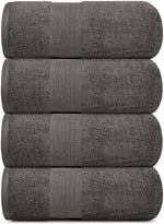 Load image into Gallery viewer, 4 Pack Resort Collection Soft Bath Towels 28x55 in Hotel Plush Cotton Charcoal
