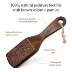 Load image into Gallery viewer, Pumice Stone Foot Brush Scrubber Wooden Pedicure Foot File with Handle for Dry Dead Skin Corn &amp; Callus Remover for Feet Foot Scraper Exfoliating Brush for Heels Elbows Hands
