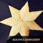 Load image into Gallery viewer, G128 Bennington TeaStained Flag  1x1.5 Ft  Embroidered 420D Polyester  Embroidered Stars, Sewn Stripes, Brass Grommets, Indoor/Outdoor, Vibrant Colors, Quality Polyester
