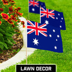 Load image into Gallery viewer, G128 12 Pack Handheld Australia Australian Stick Flags  12x18 In  Printed 150D Polyester, Country Flag, Solid Wooden Stick, Spear Gold Tip