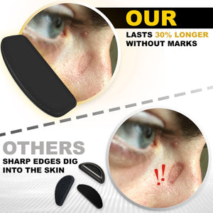UltraThin Grips Nose Pads  Silicone Eyeglasses Nose Pads 0.5 mm  Stop Glasses from Sliding  Lens Nose Pads  6 Pairs (Black Pads & Orange Glasses Strap)