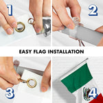 Load image into Gallery viewer, G128  6 Feet Tangle Free Spinning Flagpole (Silver) Mexico Brass Grommets Printed 3x5 ft (Flag Included) Aluminum Flag Pole