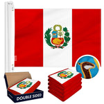 Load image into Gallery viewer, Peru Peruvian Flag 3x5 Ft 5Pack Doublesided Embroidered Polyester By G128

