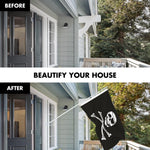 Load image into Gallery viewer, G128 Combo Pack: 5 Ft Tangle Free Aluminum Spinning Flagpole (White) &amp; Pirate Jolly Roger Bones Flag 2.5x4 Ft, ToughWeave Series Embroidered 300D Polyester  Pole with Flag Included