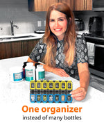 Load image into Gallery viewer, Pill Organizer AM PM Yellow Blue