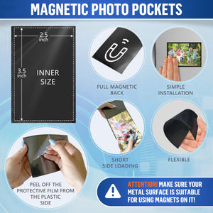 15 Pack 2.5x3.5 inch Magnetic Picture Frames for Refrigetator Wallet Small Frame