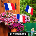 Load image into Gallery viewer, G128 24 Pack Handheld France French Stick Flags  12x18 In  Printed 150D Polyester, Country Flag, Solid Wooden Stick, Spear Gold Tip
