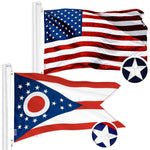 Load image into Gallery viewer, G128 Combo Pack: American USA Flag 2x3 Ft &amp; Ohio OH State Flag 2x3 Ft  Both ToughWeave Series Embroidered Polyester, Embroidered Design, Indoor/Outdoor, Brass Grommets