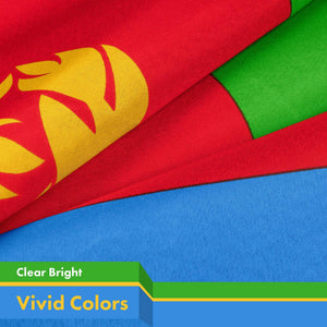 2 Pack Eritrea Eritrean Flag 3x5 feet Printed 150D Indoor Outdoor Vibrant