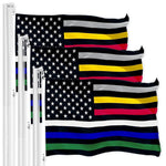 Load image into Gallery viewer, G128 3 Pack: Thin Line Civil Services Flag  3x5 Ft  LiteWeave Pro Series Printed 150D Polyester  Duty and Honor Flag, Vibrant Colors, Brass Grommets, Thicker and More Durable Than 100D 75D Poly
