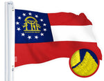 Load image into Gallery viewer, G128 Georgia State Flag  1x1.5 Ft  StormFlyer Series Embroidered 220GSM Spun Polyester  Embroidered Design, Indoor/Outdoor, Brass Grommets, Heavy Duty, All Weather