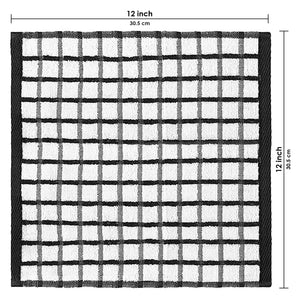 12 Pack Premium Dish Cloths for Kitchen Heavy Duty 100% Cotton 12x12 in Multi