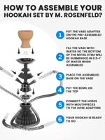 Load image into Gallery viewer, Royal Blue Hookah Set 2 Hose Hookah LilOne 12” Blue Mini Hookah Hookah Set with 50x Foil Hookah Bowl 10x Tips 2x Mouthpiece 2x Hooka Hose and Tongs