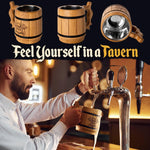 Load image into Gallery viewer, Viking Beer Mug Tankard Norse Cup for Men Stainless Steel Mug 20 oz Oak Wood
