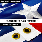 Load image into Gallery viewer, G128  6 Feet Tangle Free Spinning Flagpole (Silver) USA Double Sided Brass Grommets Embroidered 3x5 ft (Flag Included) Aluminum Flag Pole