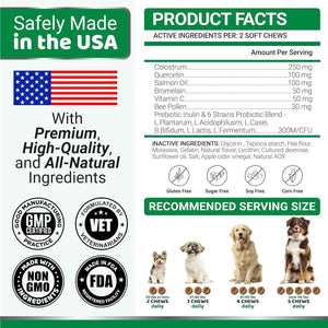 YUMA'S 2 Pack Dog Allergy Relief Chews Dog Itching Skin Relief Treatment Pills Anti Itch for Dogs Itchy and Paw Licking Dry Skin & Hot Spots Omega 3 Fish Oil Skin & Coat Supplement