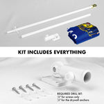 Load image into Gallery viewer, G128  6 Feet Tangle Free Spinning Flagpole (White) Wisconsin Double Sided Brass Grommets Embroidered 3x5 ft (Flag Included) Aluminum Flag Pole