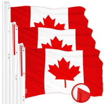 Load image into Gallery viewer, G128 3 Pack: Canada Canadian Flag  5x8 Ft  ToughWeave Series Embroidered 300D Polyester  Country Flag, Embroidered Design, Indoor/Outdoor, Brass Grommets