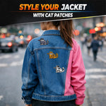 Load image into Gallery viewer, Cat Patches Iron On &amp; Sew On Set of 8 Easy Fix Embroidered Funny Patches for Hats Jackets Backpacks Jeans &amp; Bags Cute Cat Patch Set Valentines Day Gifts for Animal Lovers and DIY Decor