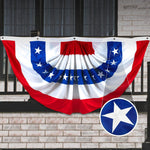 Load image into Gallery viewer, USA Pleated Fan Flag 5x10 Ft American USA Bunting Decoration Flags Embroidered

